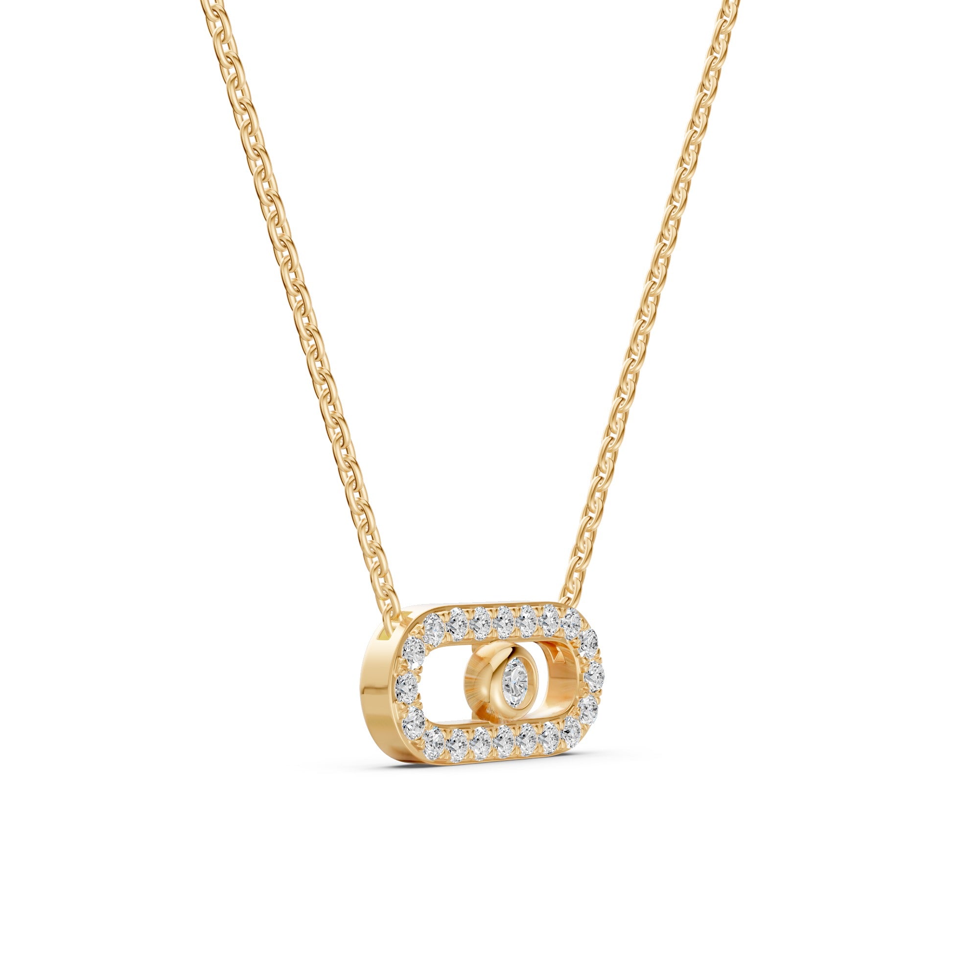 Floating Diamond Paperclip Necklace