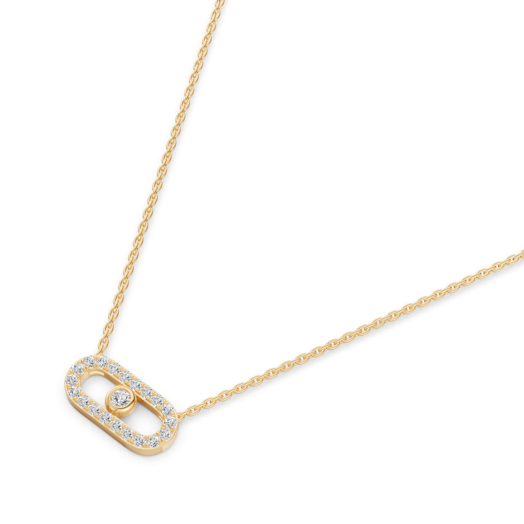 Floating Diamond Paperclip Necklace