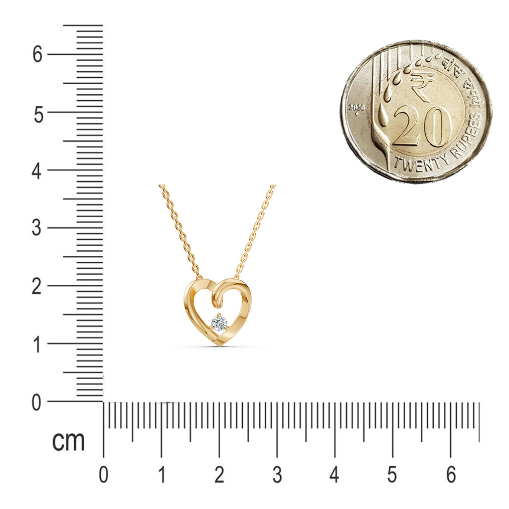 Floating Diamond Heart Necklace