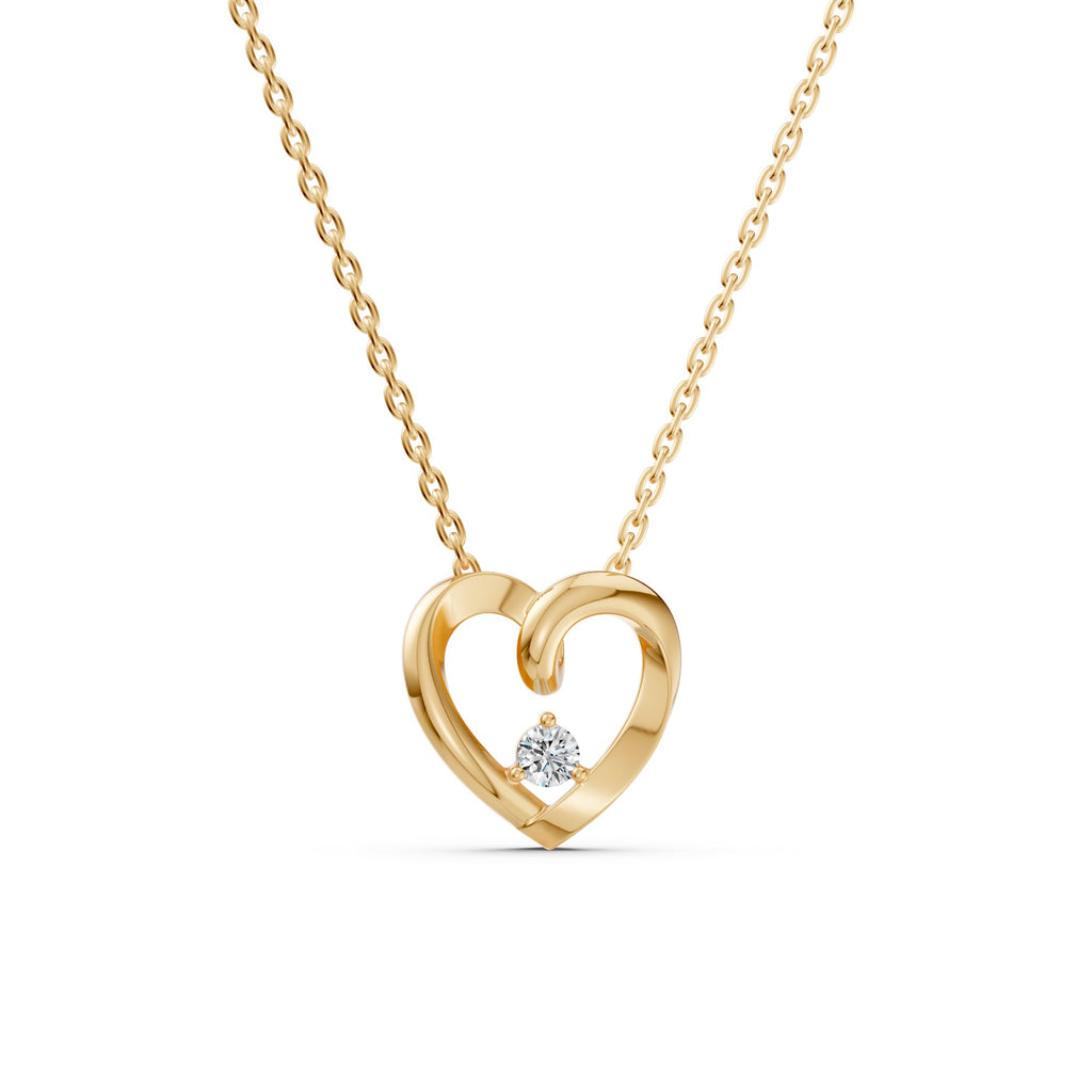 Floating Diamond Heart Necklace