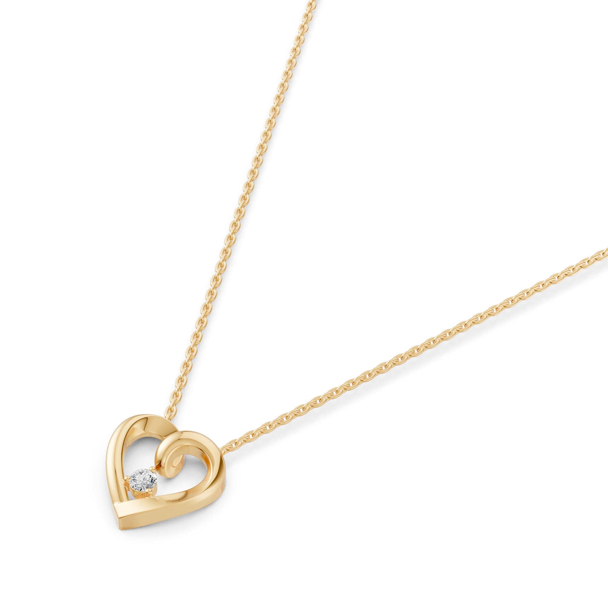 Floating Diamond Heart Necklace