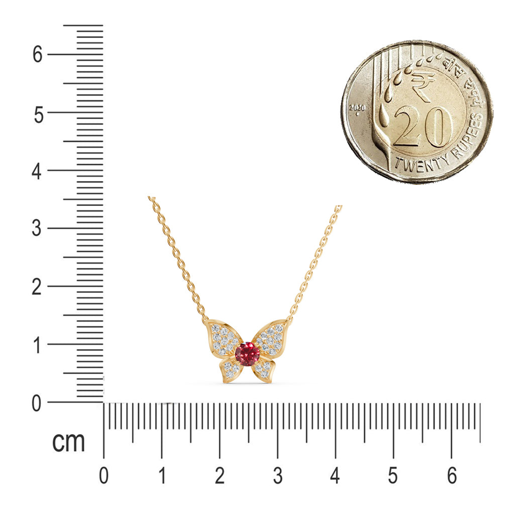 Butterfly Diamond and Gemstone Necklace