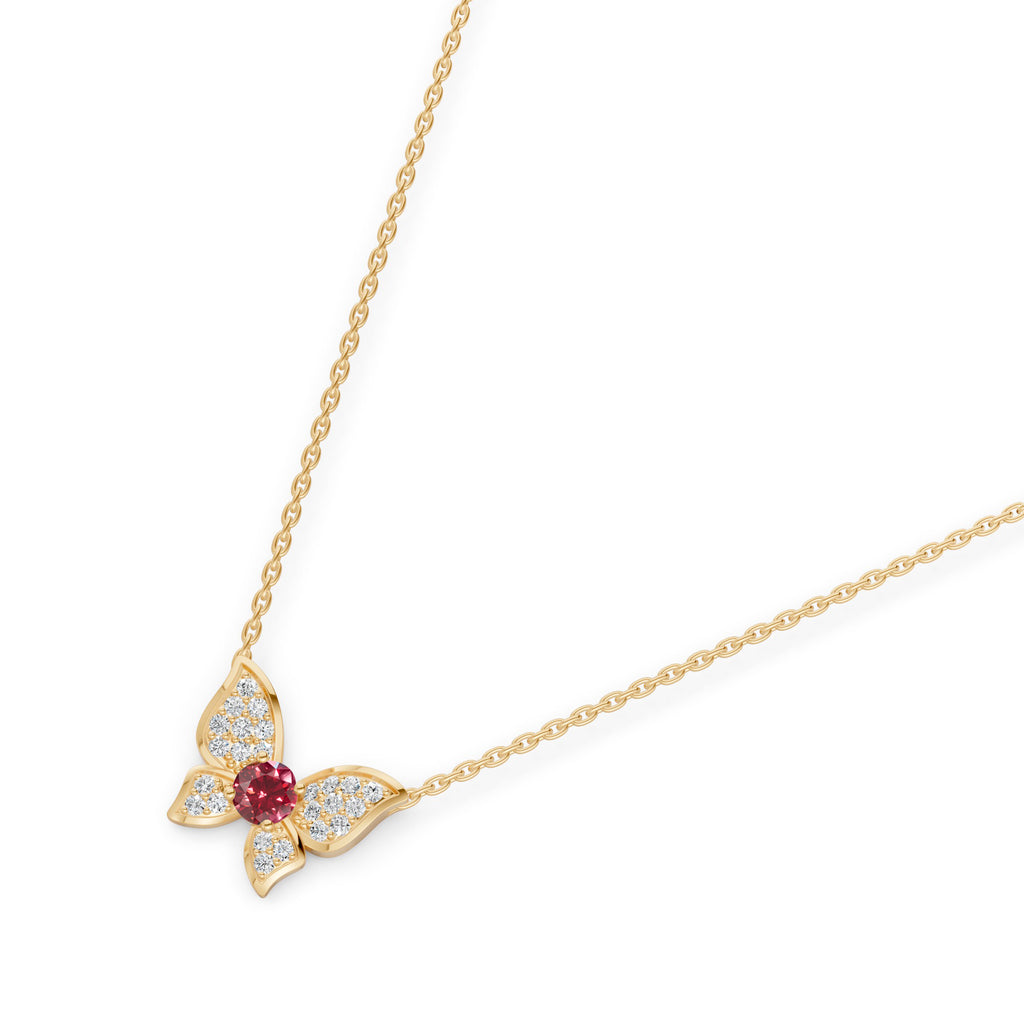 Butterfly Diamond and Gemstone Necklace