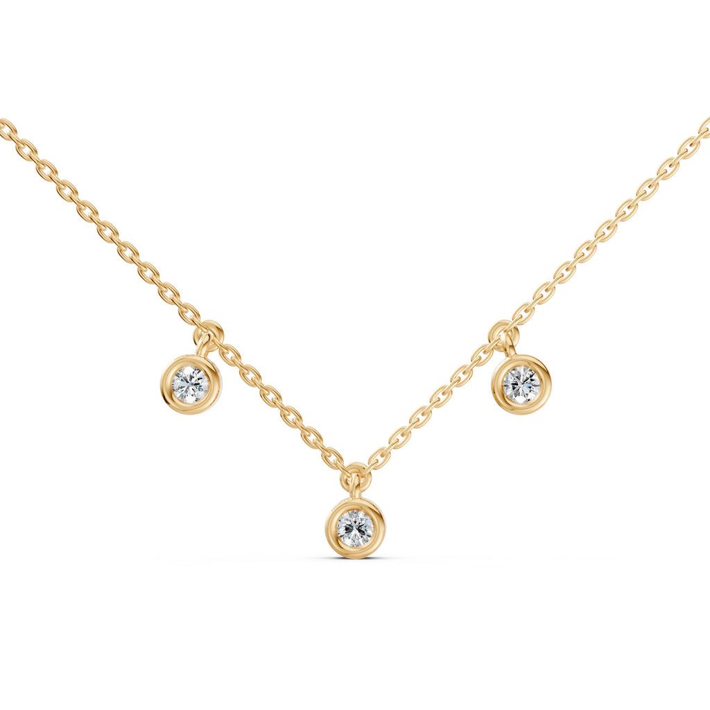 Floating Diamond Station Necklace