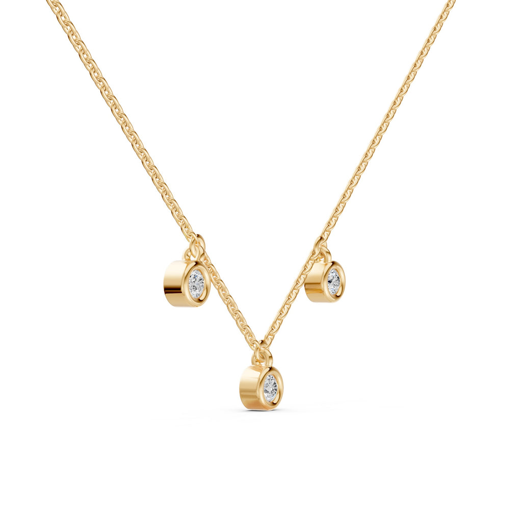 Floating Diamond Station Necklace