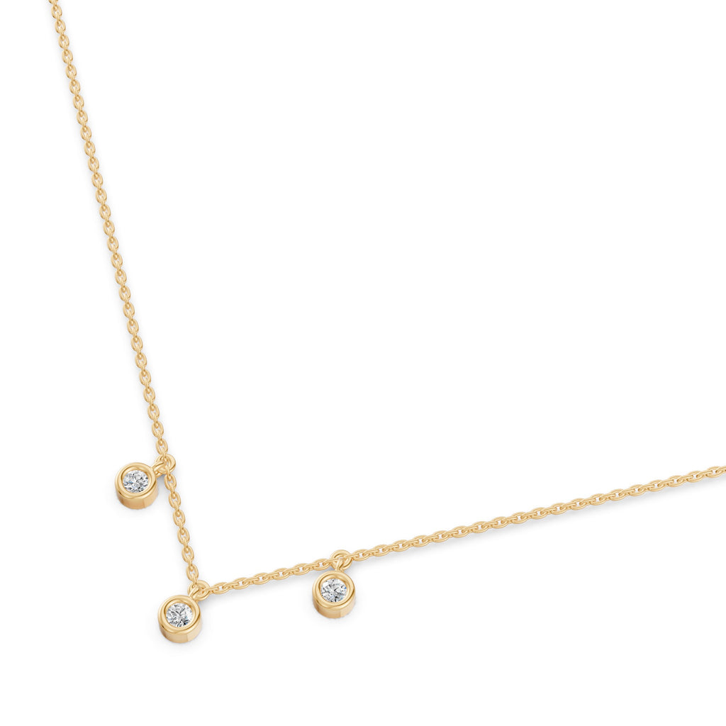 Floating Diamond Station Necklace