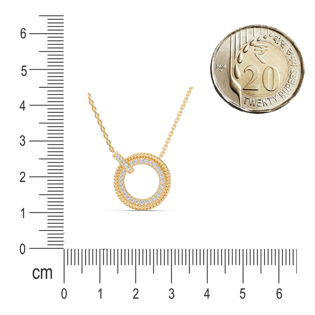 Twisted Rope Diamond Halo Necklace
