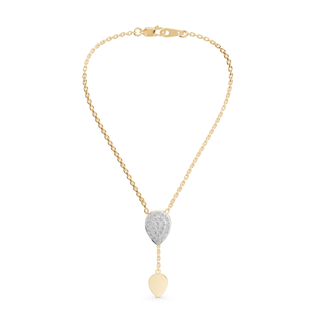 Petal Drop Diamond Lariat Necklace