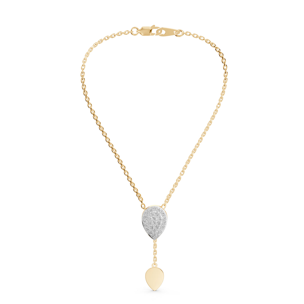 Petal Drop Diamond Lariat Necklace
