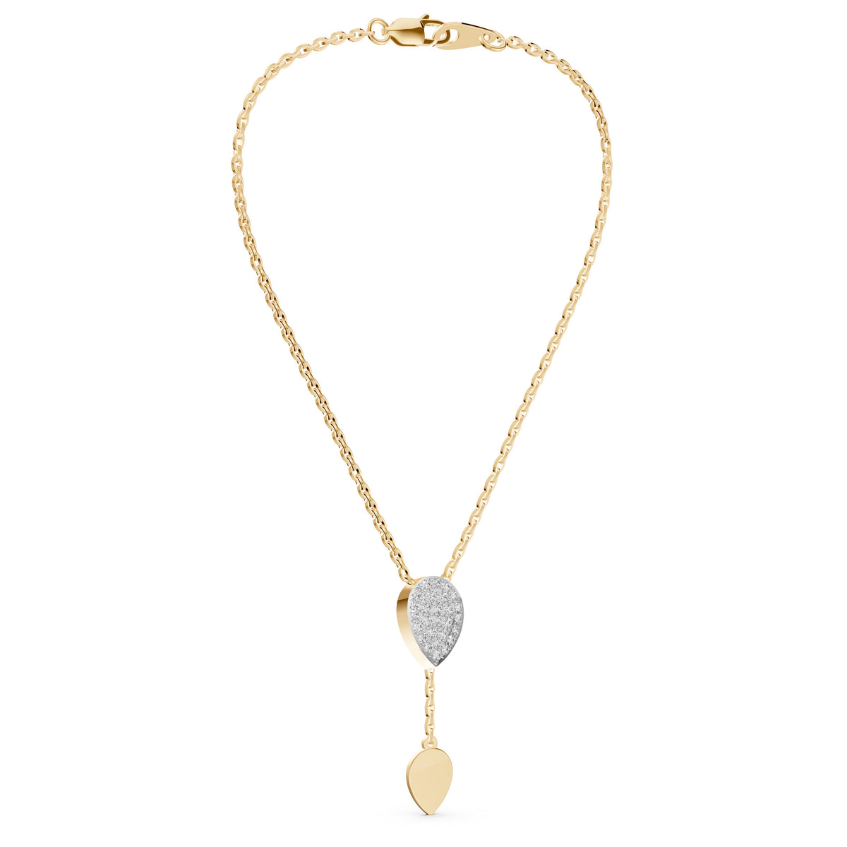 Petal Drop Diamond Lariat Necklace