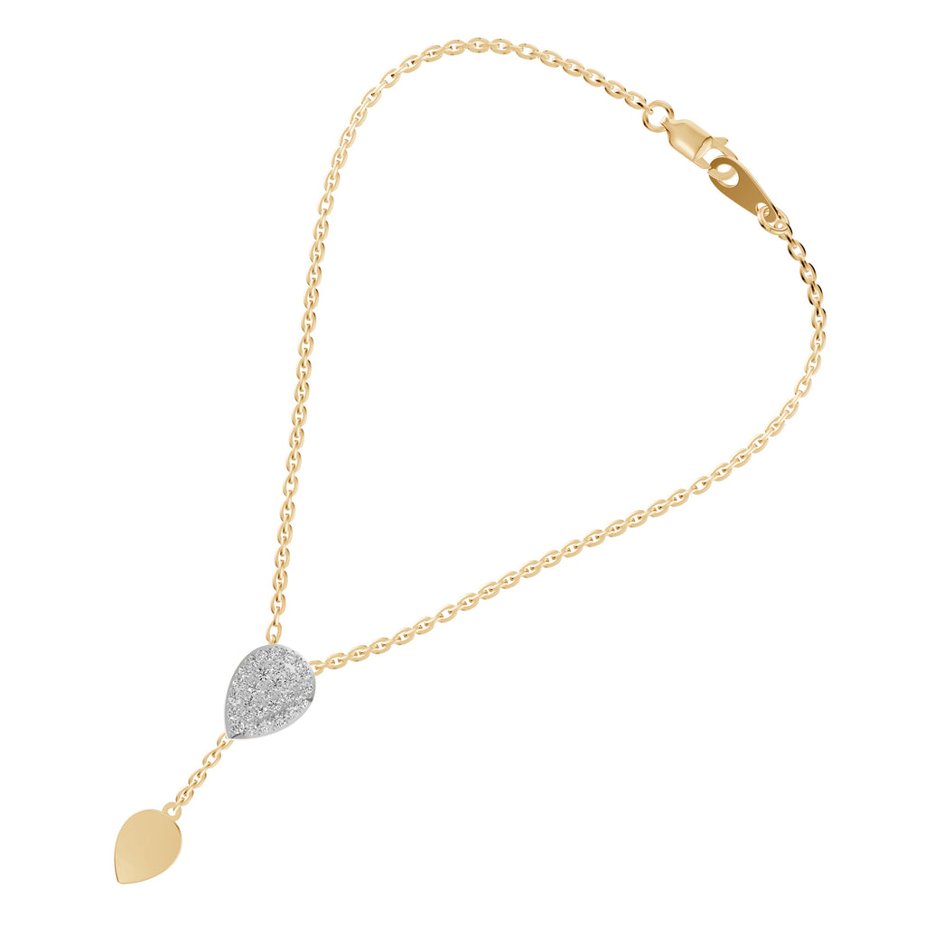 Petal Drop Diamond Lariat Necklace