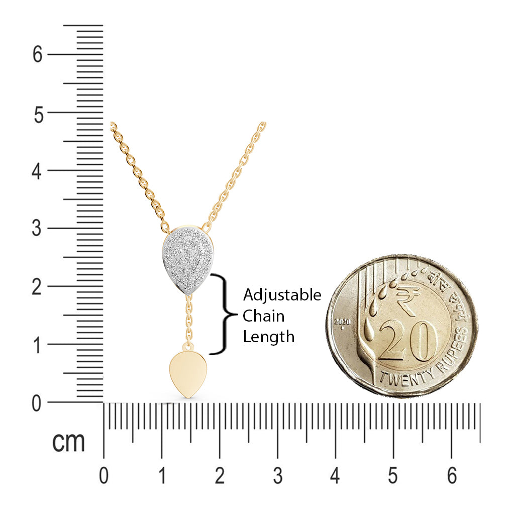 Petal Drop Diamond Lariat Necklace