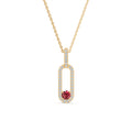 Paperclip Gemstone and Diamond Pendant