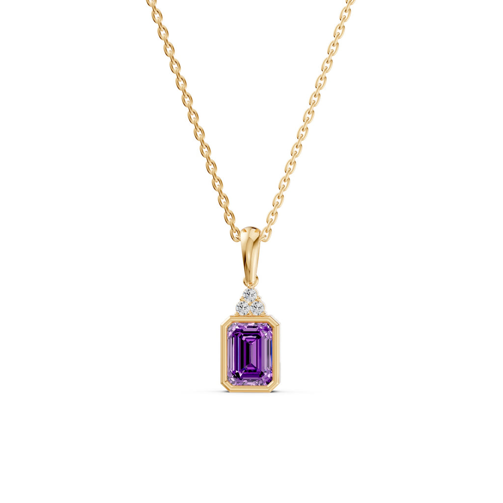 Purple Gemstone Diamond Pendant