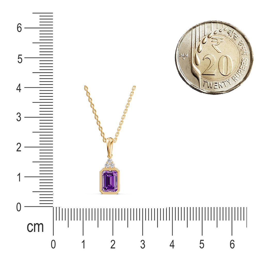 Purple Gemstone Diamond Pendant