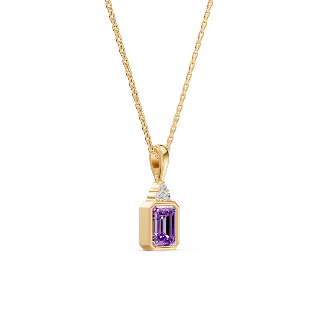 Purple Gemstone Diamond Pendant