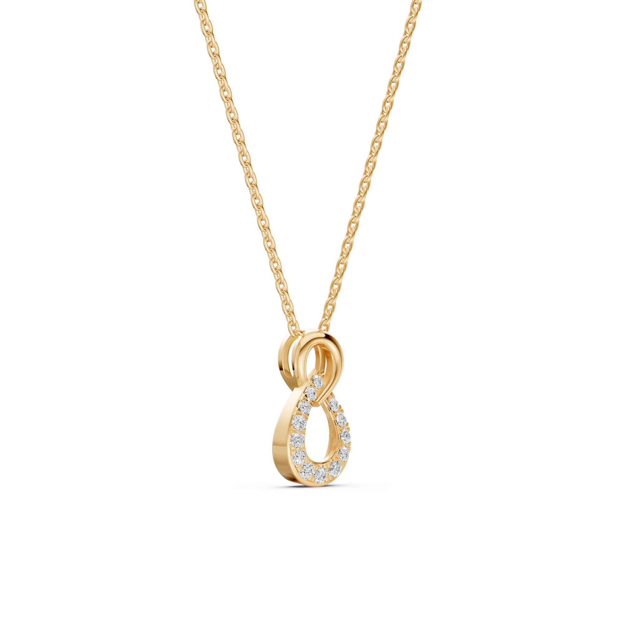 Entwined Pear Diamond Pendant