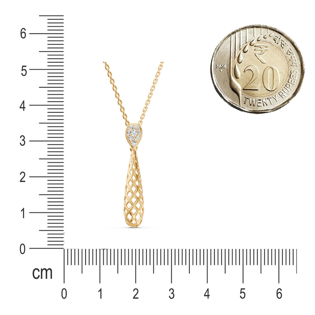 Spiral Pear Diamond Necklace