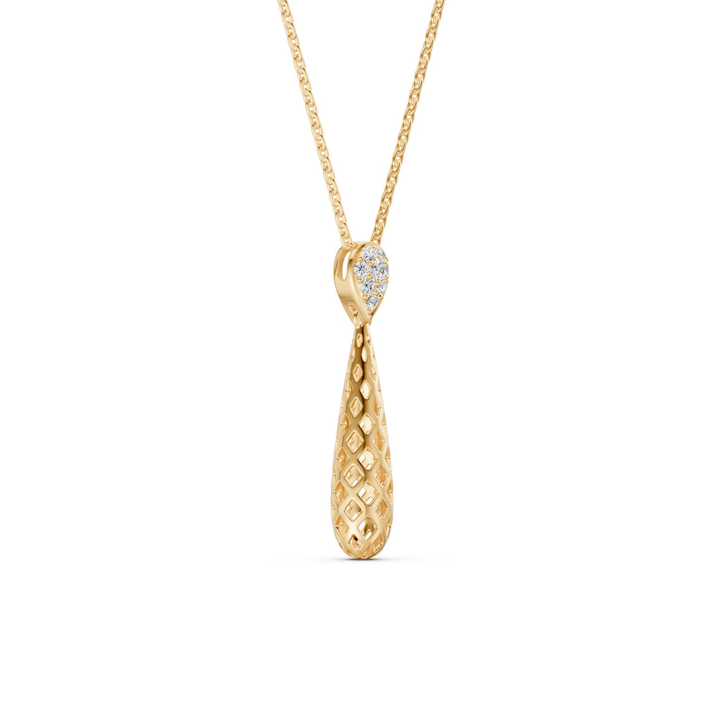 Spiral Pear Diamond Necklace