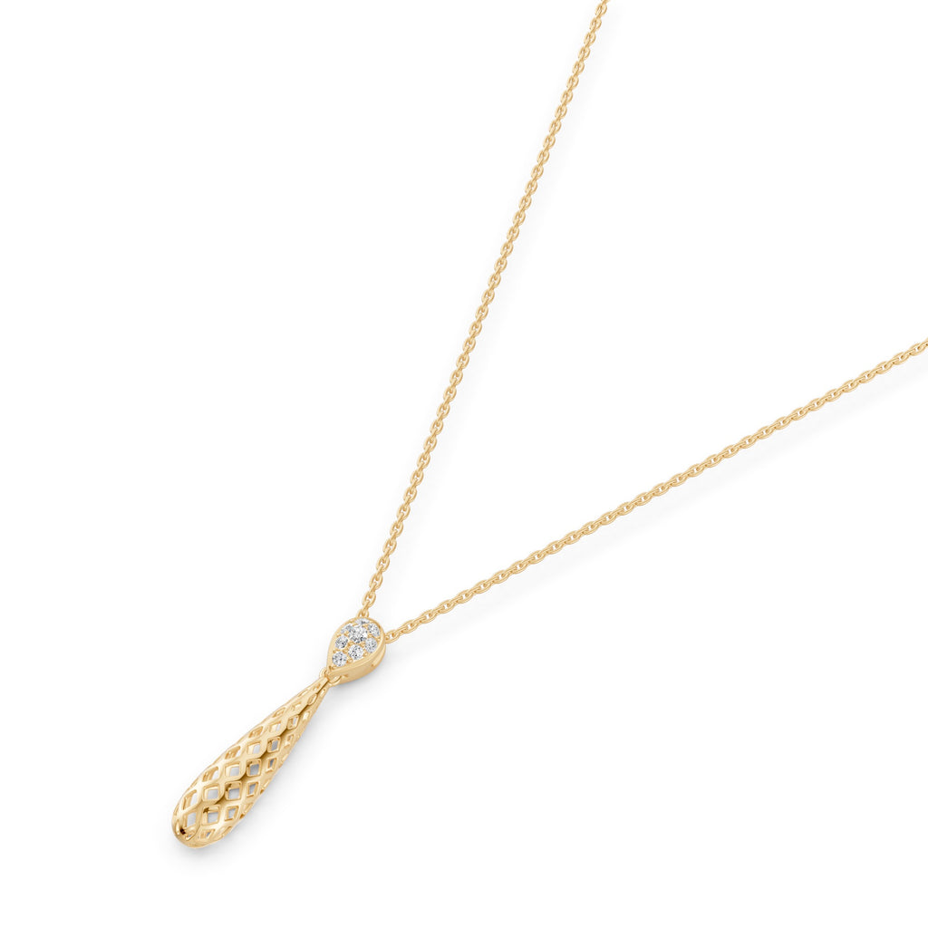Spiral Pear Diamond Necklace