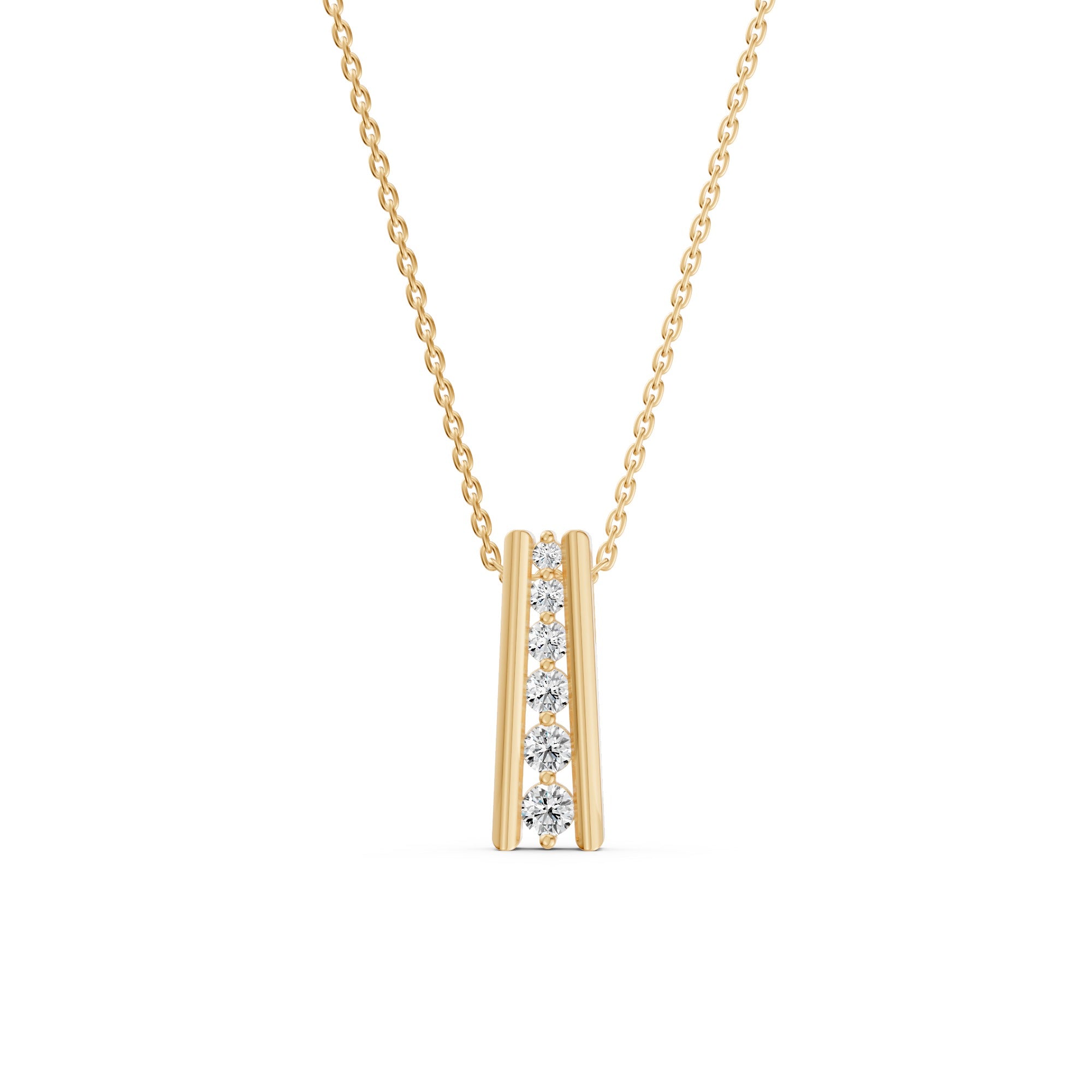 Radiant Diamond Ladder Pendant