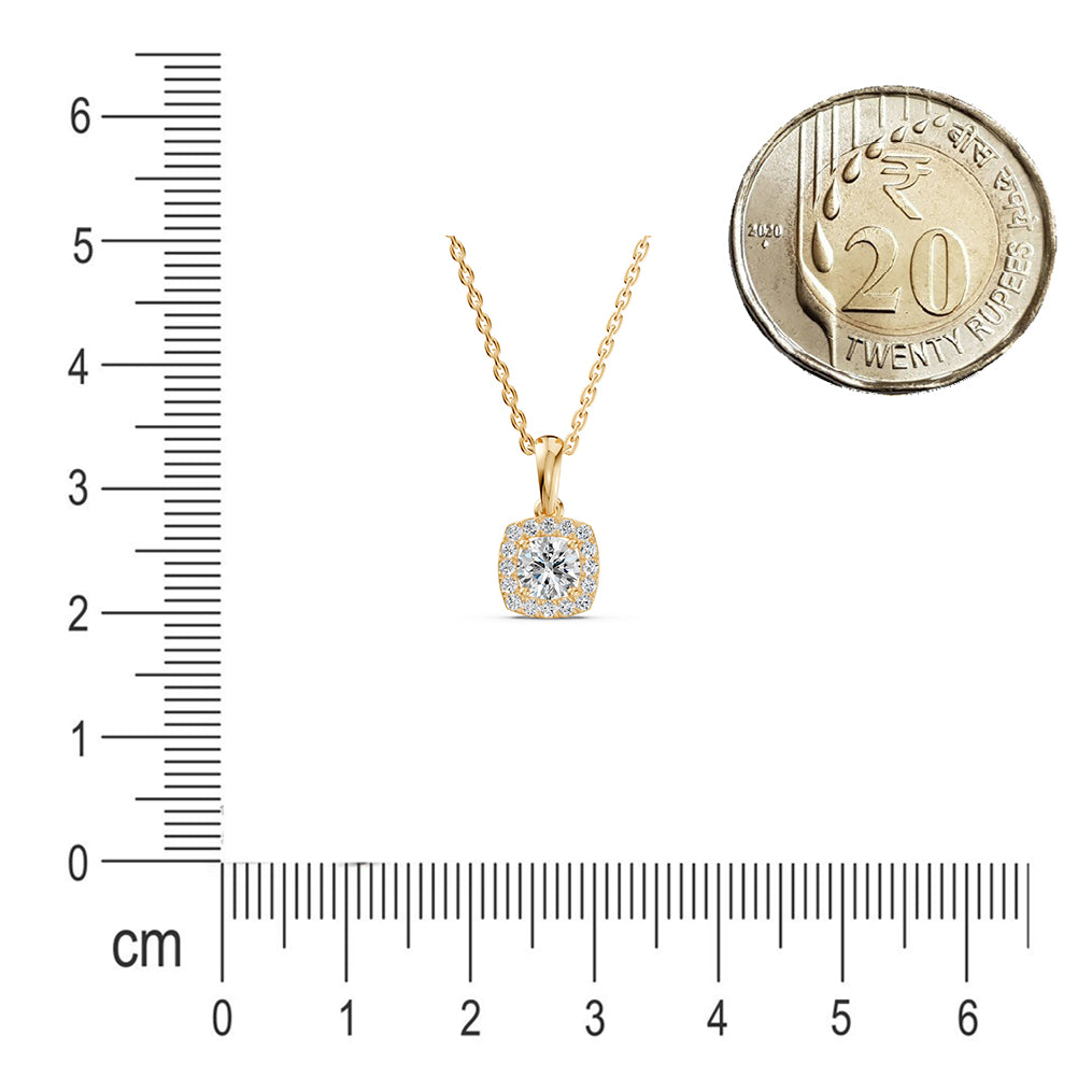 Luminous Halo Solitaire Diamond Pendant