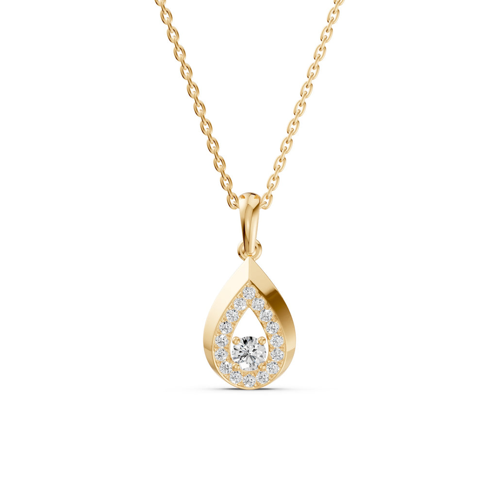Gleaming Dew Drop Diamond Pendant