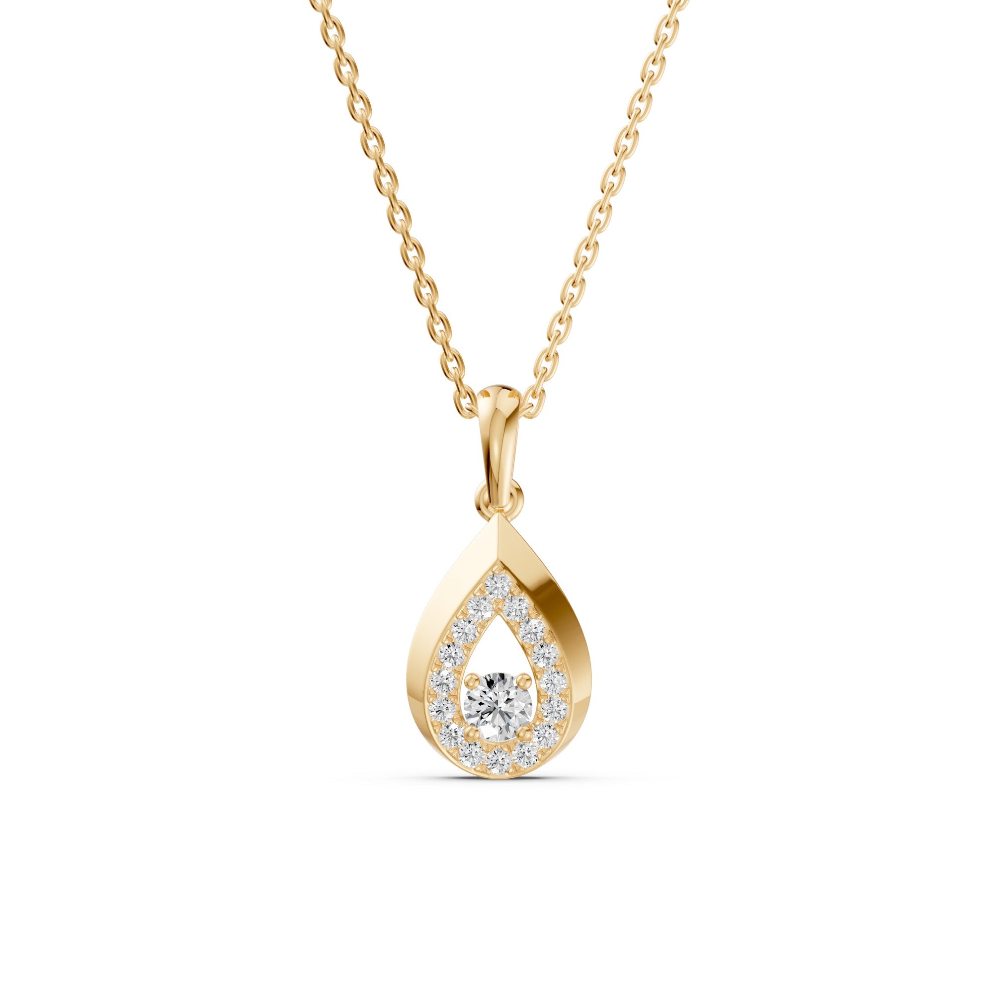 Gleaming Dew Drop Diamond Pendant