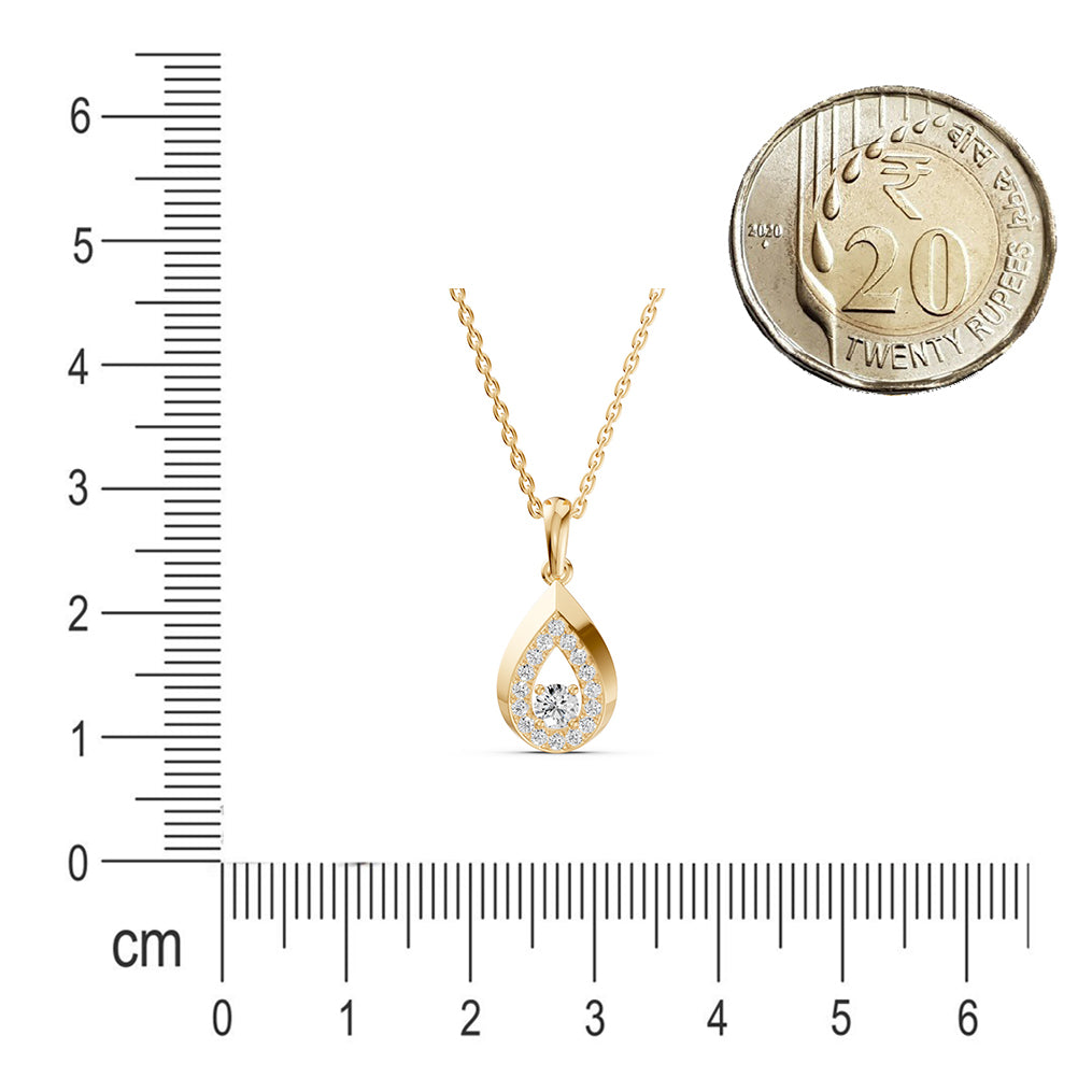 Gleaming Dew Drop Diamond Pendant