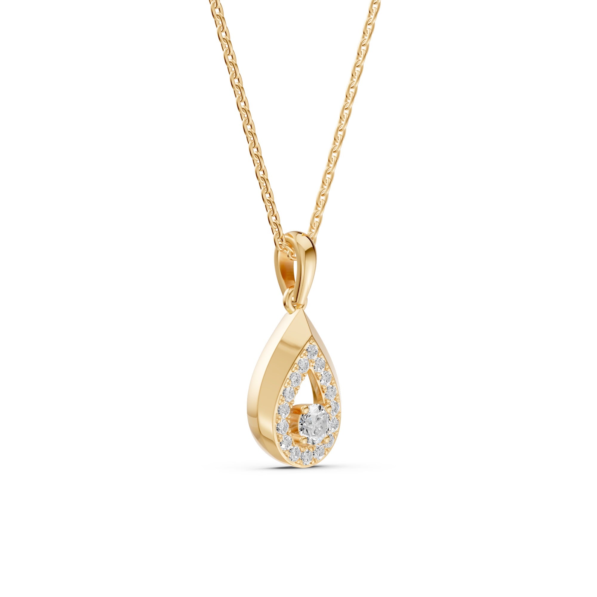 Gleaming Dew Drop Diamond Pendant