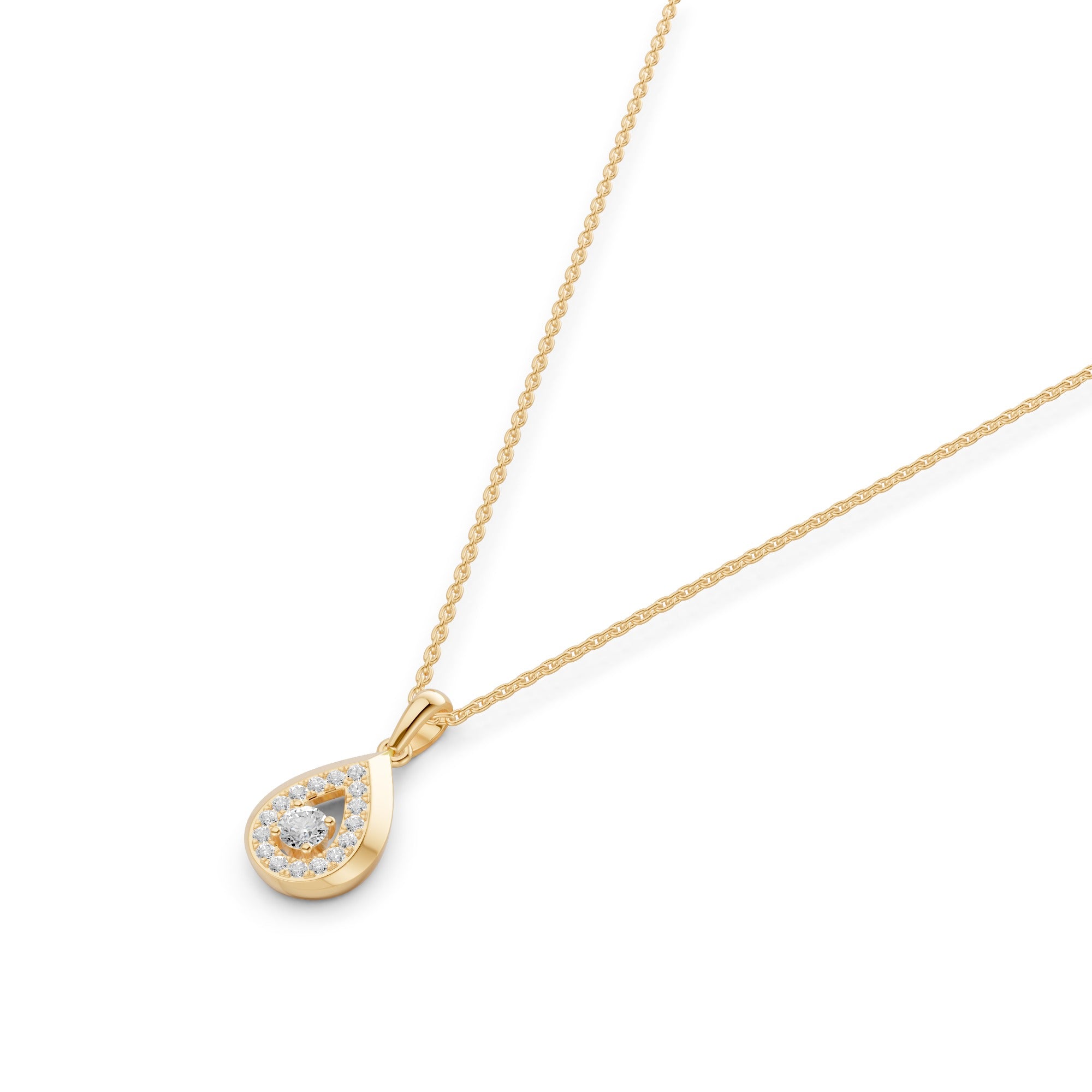 Gleaming Dew Drop Diamond Pendant