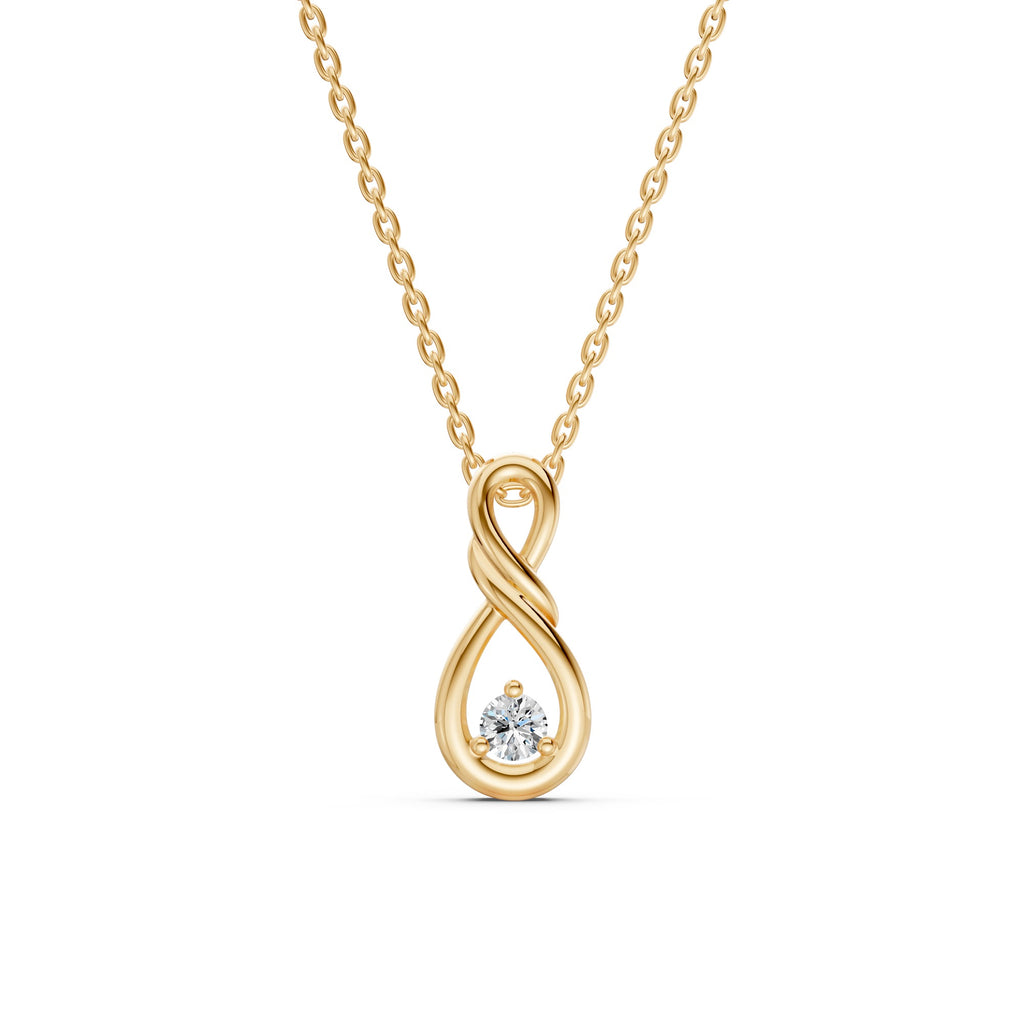Infinity Twist Diamond Solitaire Pendant