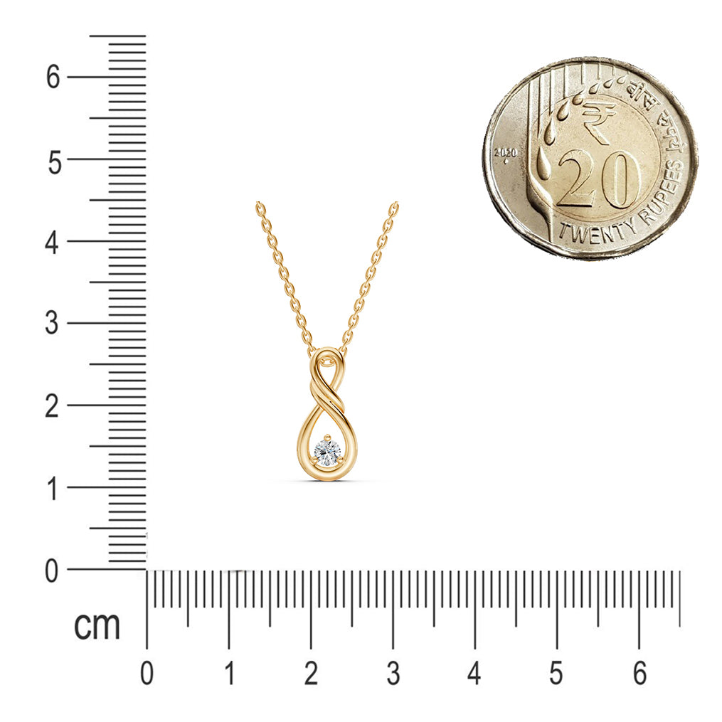 Infinity Twist Diamond Solitaire Pendant
