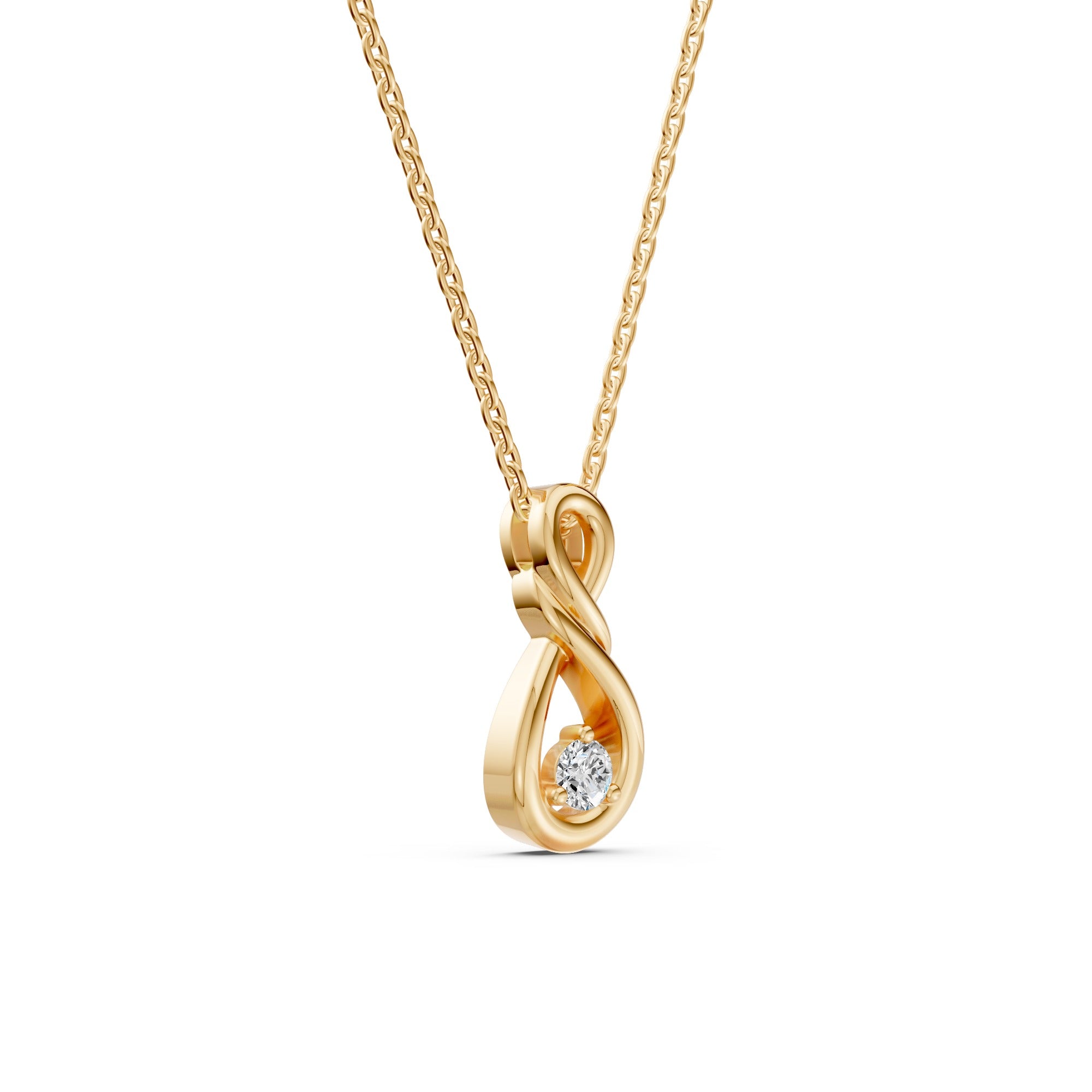 Infinity Twist Diamond Solitaire Pendant