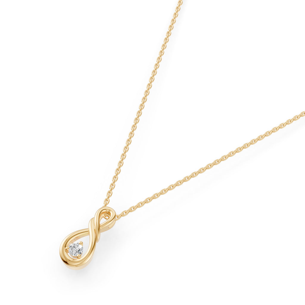 Infinity Twist Diamond Solitaire Pendant