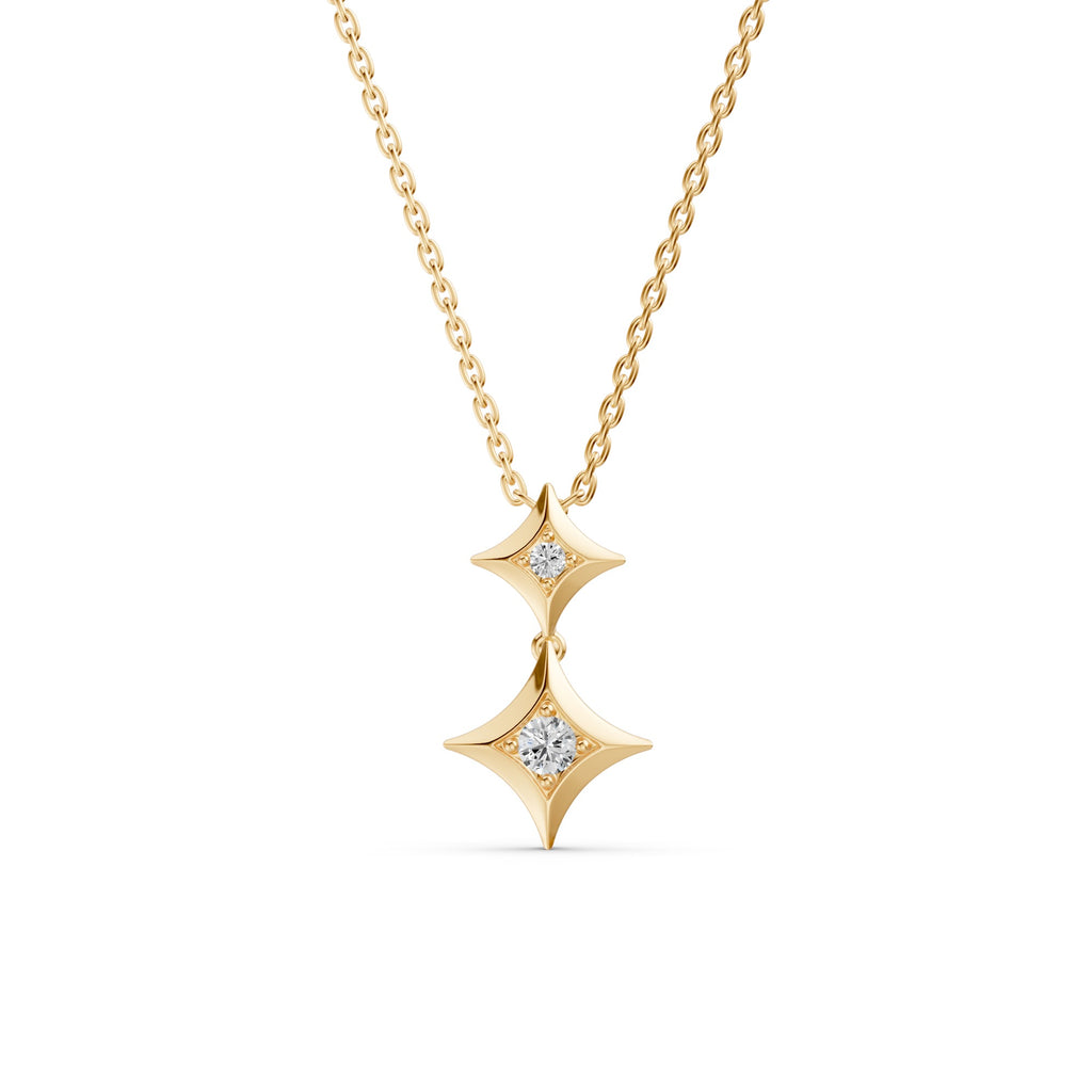 Twin Sparkle Diamond Necklace