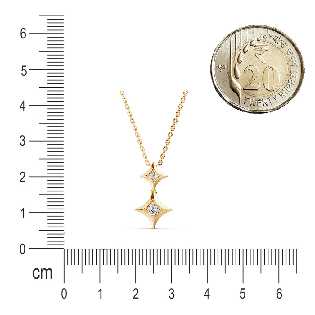Twin Sparkle Diamond Necklace