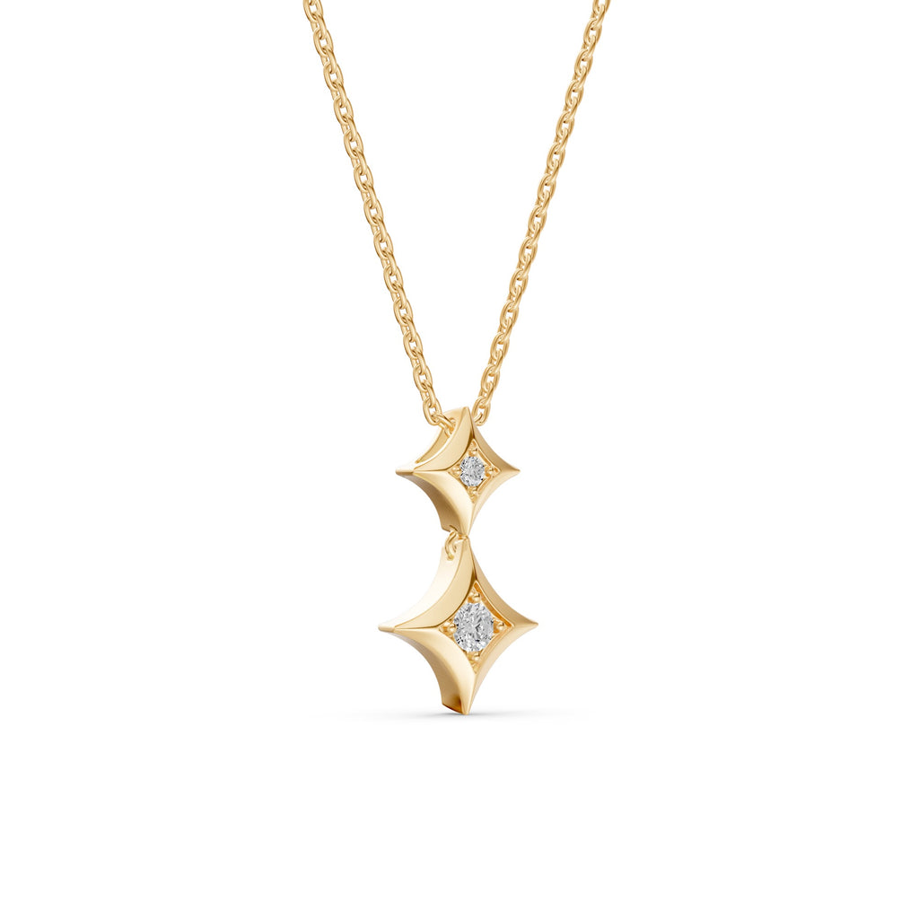 Twin Sparkle Diamond Necklace