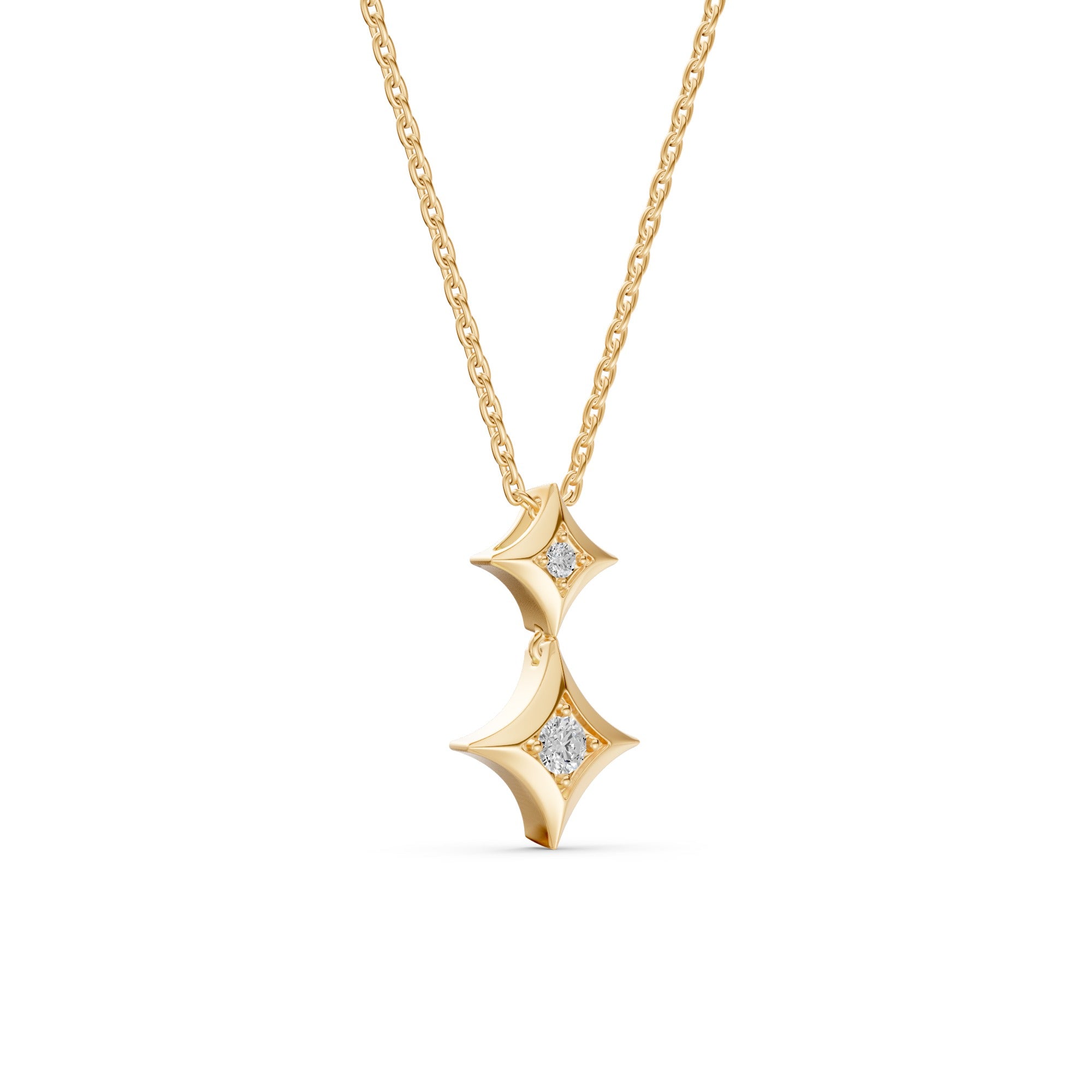 Twin Sparkle Diamond Necklace