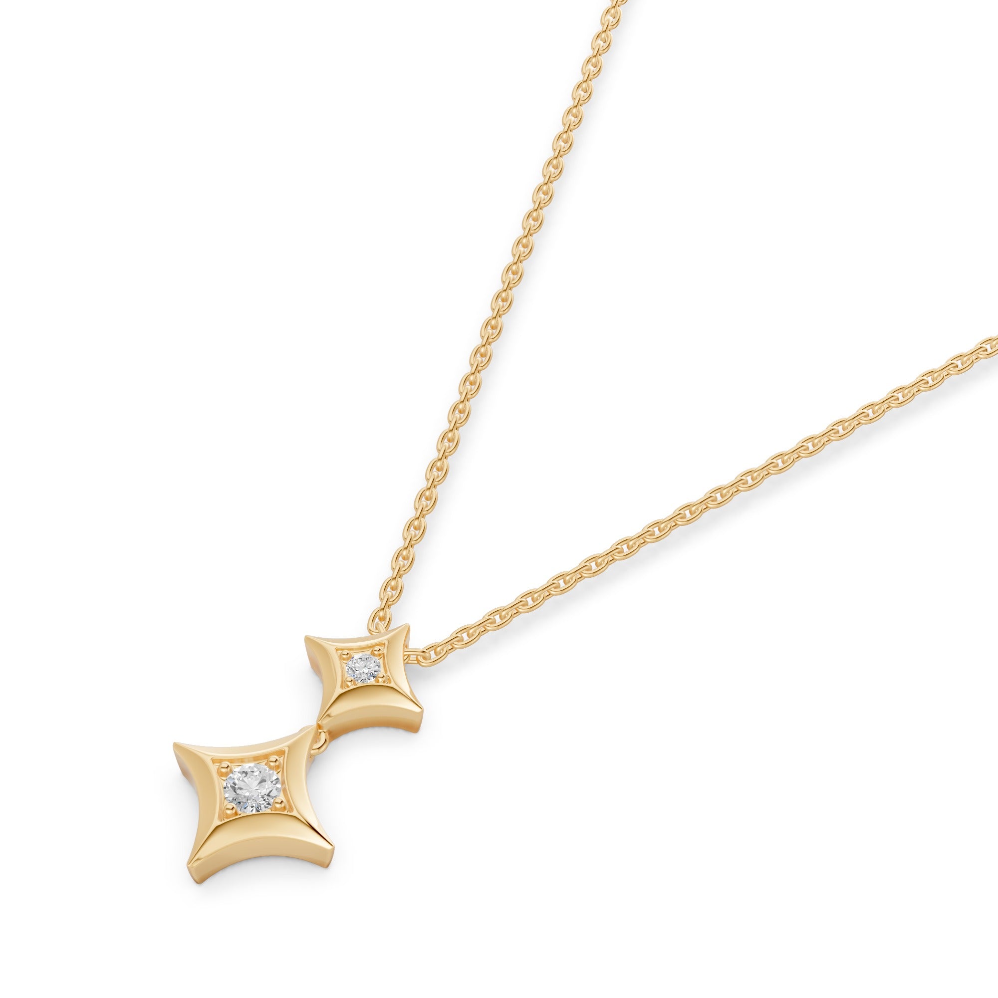 Twin Sparkle Diamond Necklace