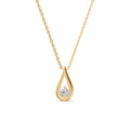 Golden Pear Diamond Solitaire Necklace