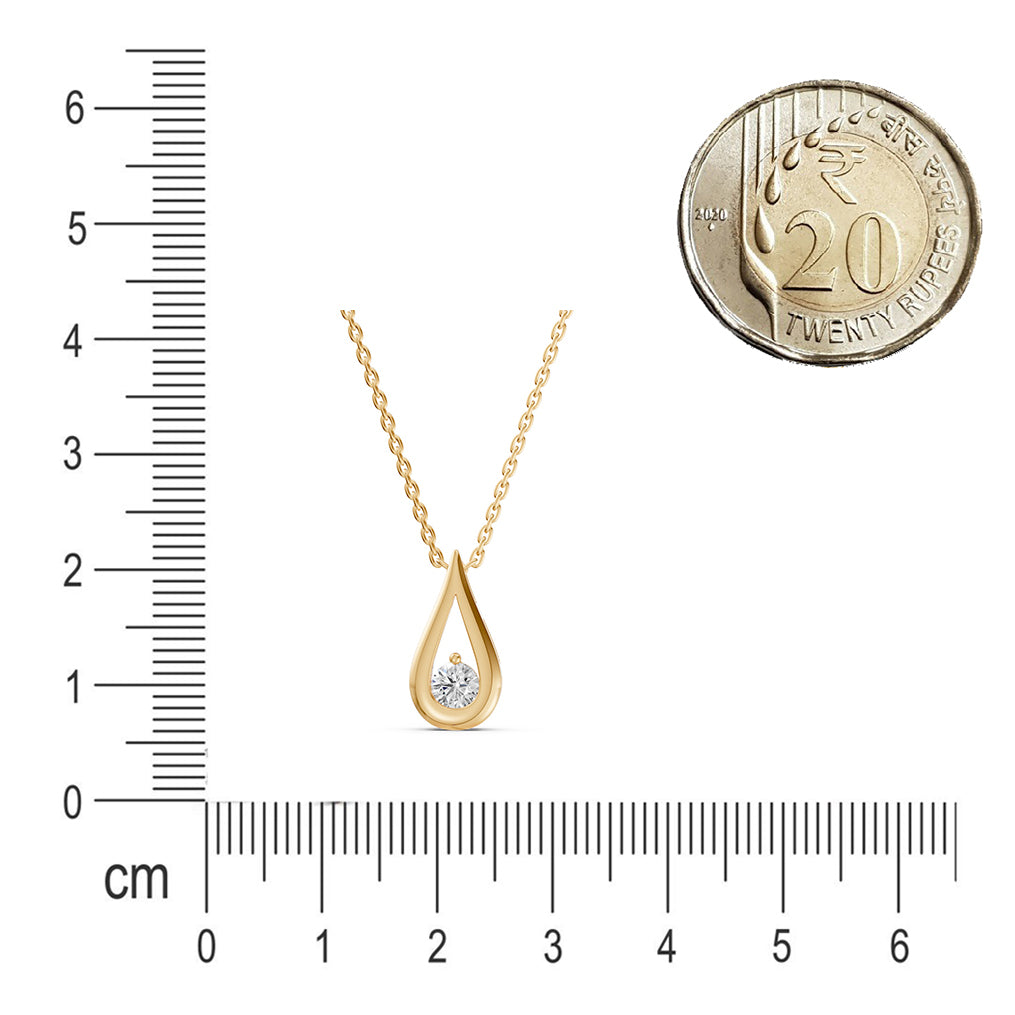 Golden Pear Diamond Solitaire Necklace