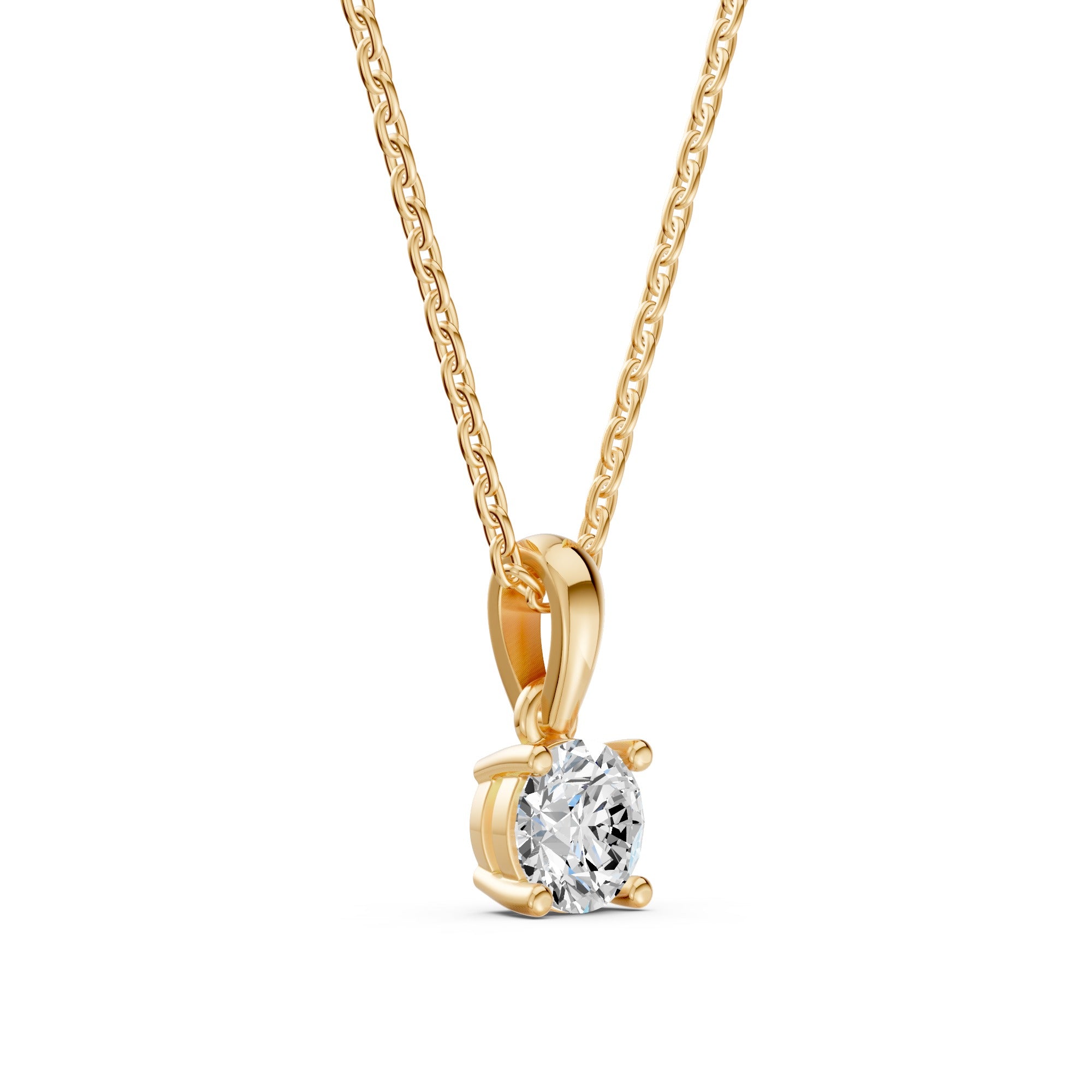 Petite Solitaire Diamond Pendant