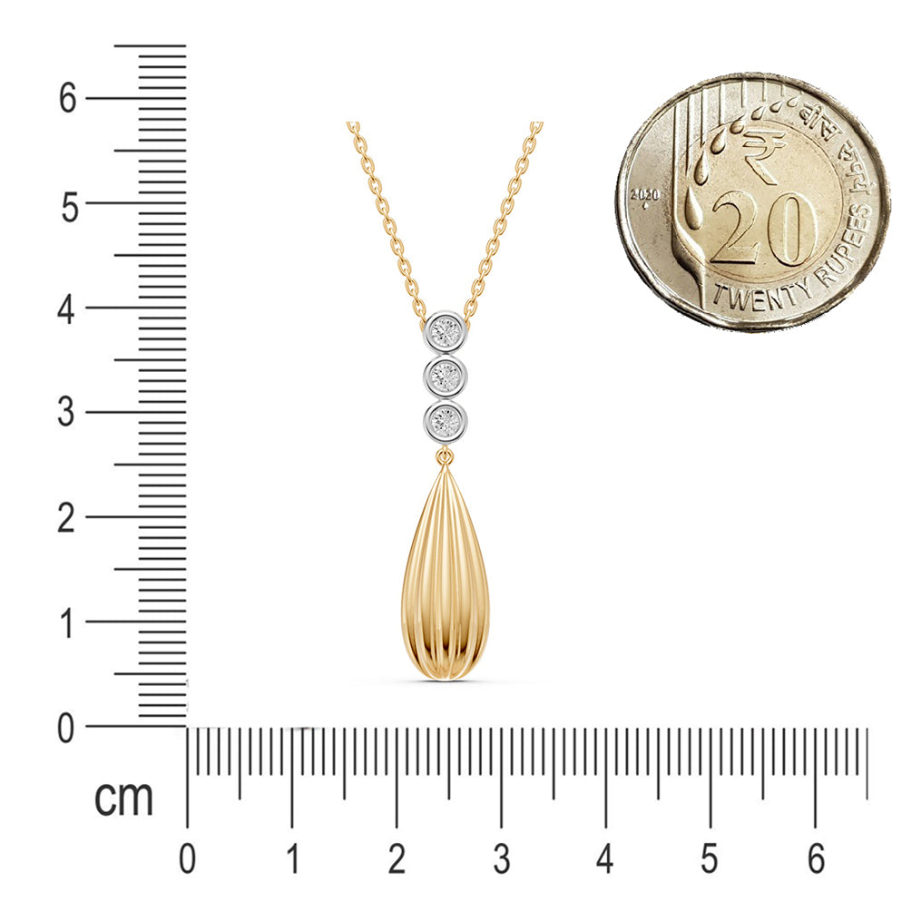 Two-Tone Diamond Drop Necklace