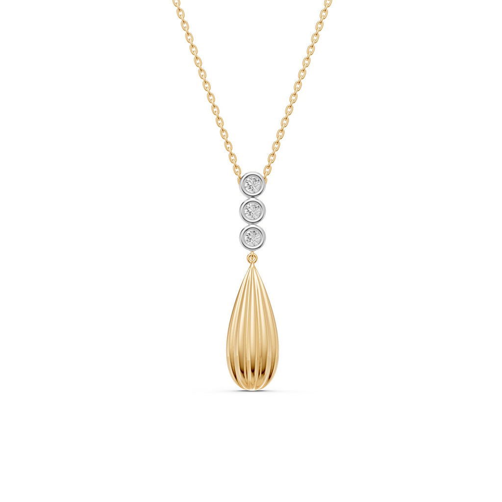 Two-Tone Diamond Drop Necklace