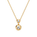 Double Gold Bead Diamond Necklace
