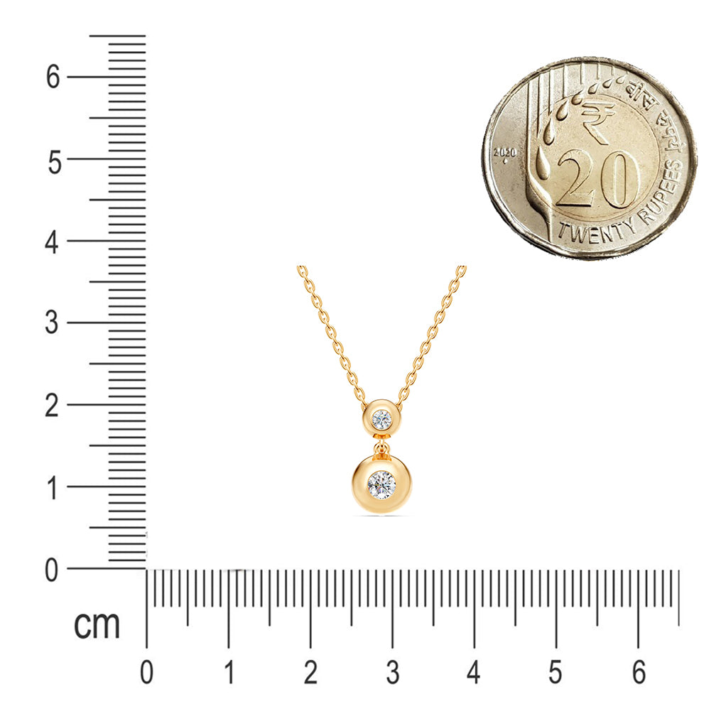 Double Gold Bead Diamond Necklace