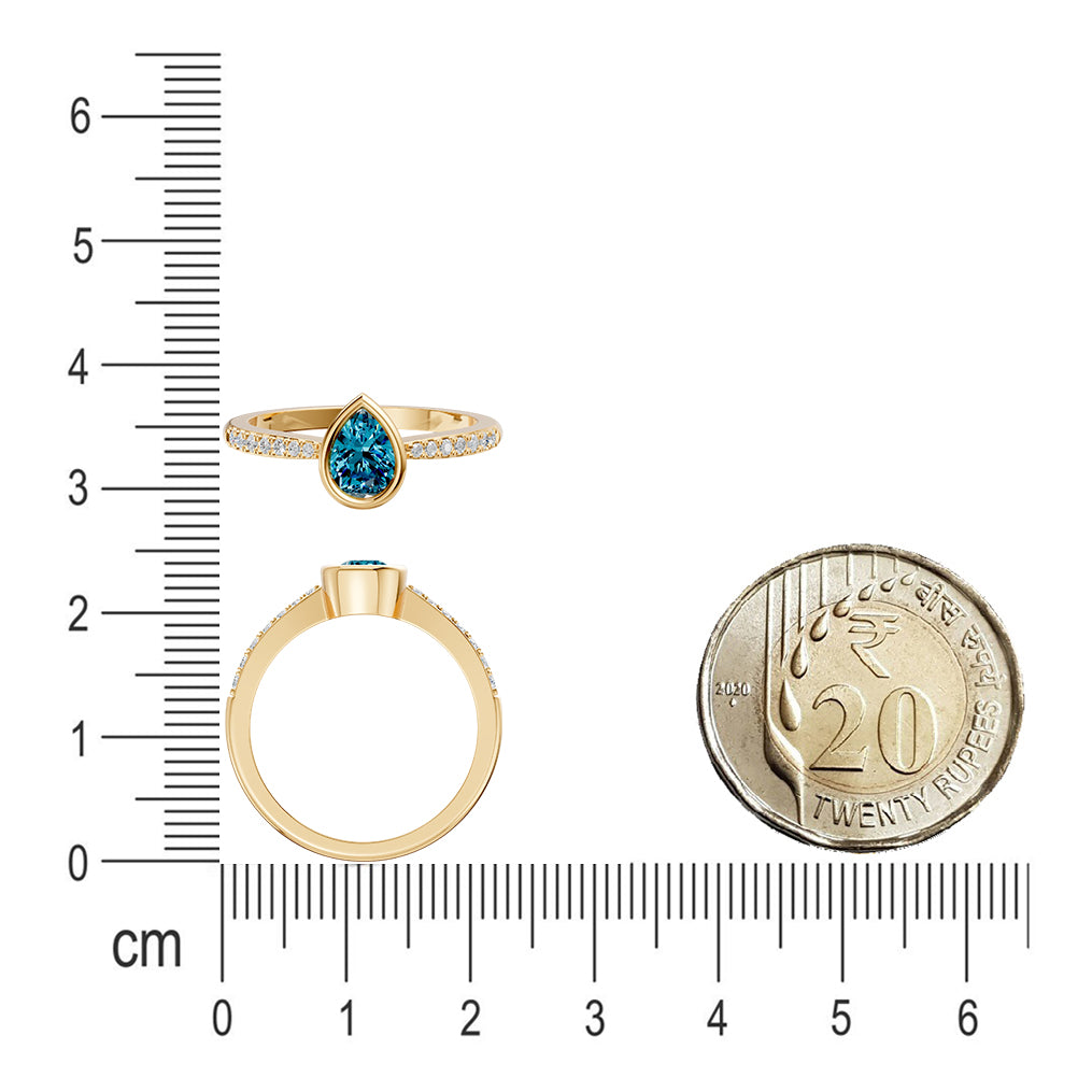 Ocean Drop Gemstone Diamond Ring