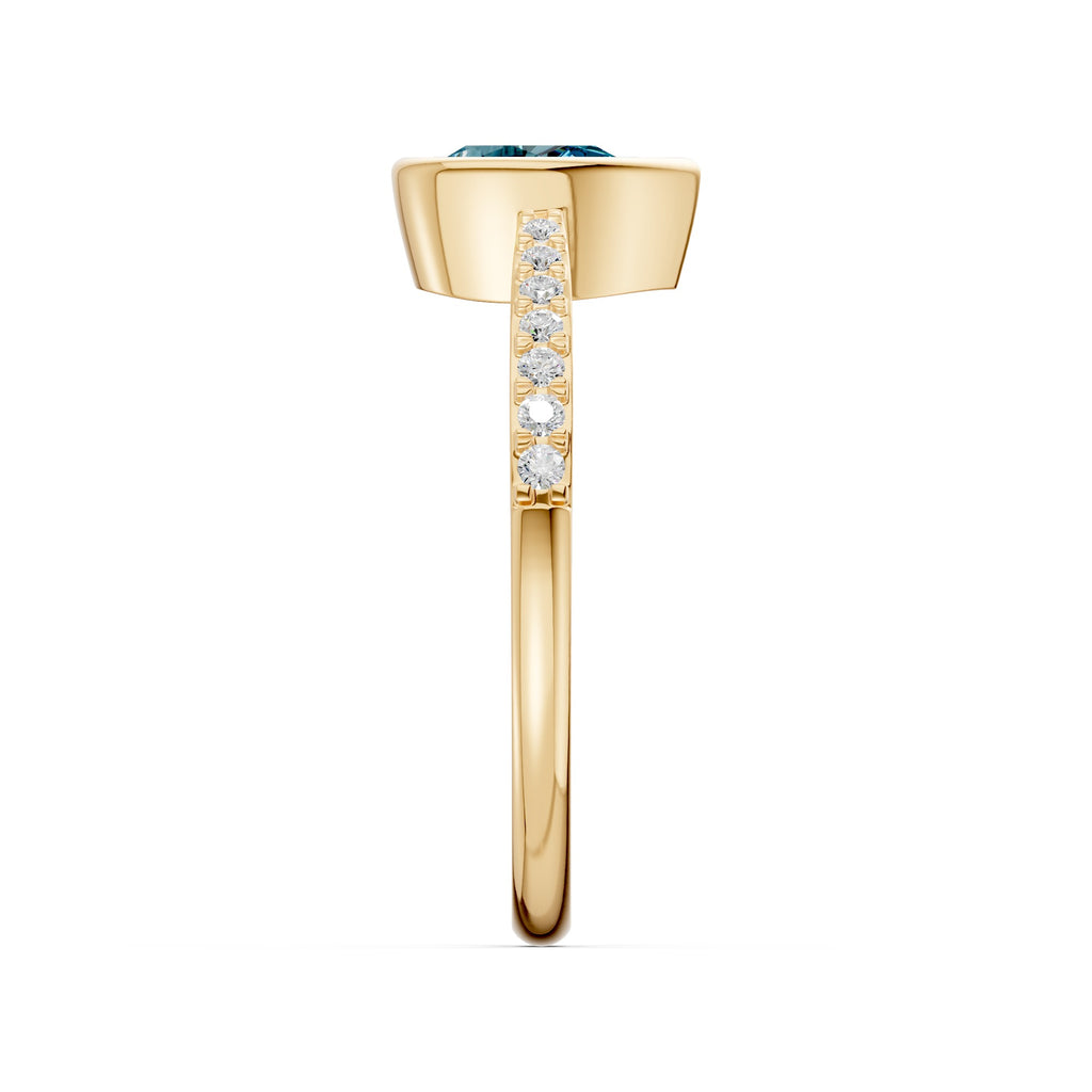 Ocean Drop Gemstone Diamond Ring