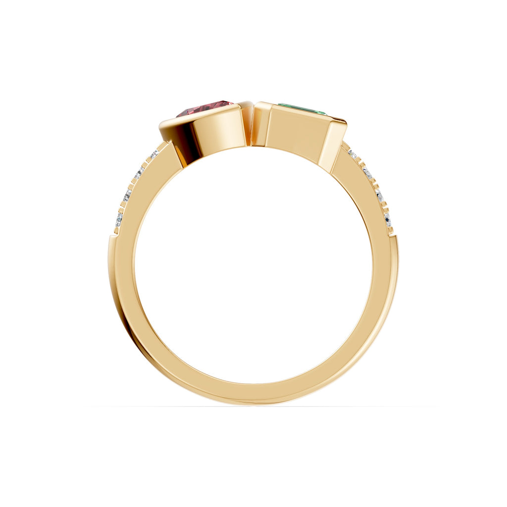 Crimson and Clover Gemstone and Diamond Ring